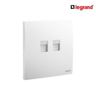 Legrand เต้ารับคอมพิวเตอร์ Lan Cat6 + เต้ารับโทรศัพท์ สีขาว RJ11+ Cat6 UTP Socket | Mallia Senses| Matt White | 281166MW