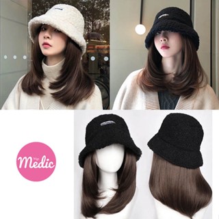 𝑴𝒆𝒅𝒊𝒄 วิกผม หมวกวิกผม ผมสีน้ำตาลเข้ม ถอดไม่ได้ Wig cap แฮร์พีช สวมใส่ง่าย แฮร์พีชผม