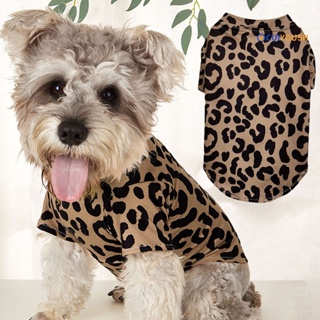 (Cui) เสื้อยืดคอกลม พิมพ์ลายเสือดาว สองขา ทนต่อการเสียดสี สําหรับสัตว์เลี้ยง สุนัข แมว
