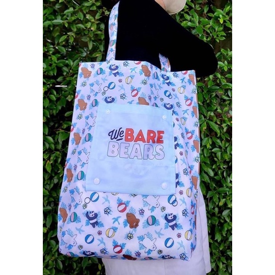 ถุงผ้า-กระเป๋าผ้ารักษ์โลก-shopping-bag-we-bare-bears-ลิขสิทธิ์แท้-ถุงพลาสติกทำให้โลกร้อน-หันมาใช้ถุงผ้ากันดีกว่า