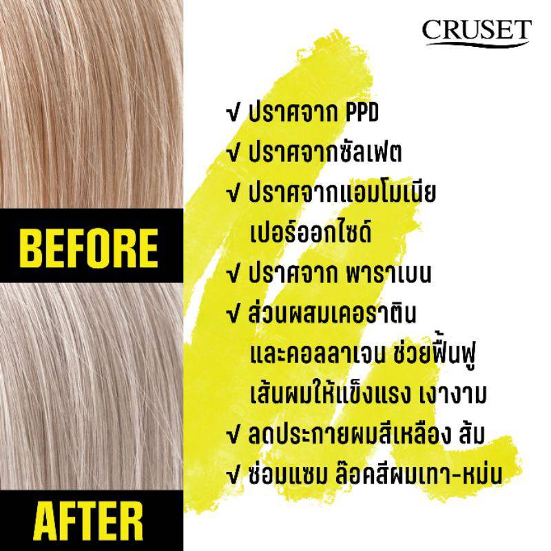 cruset-anti-yellow-keratin-shampoo-ครูเซ็ท-แอนตี้-เยลลโล่-เคอราติน-แชมพู-แชมพูม่วง-แชมพูลดประกายเหลือง