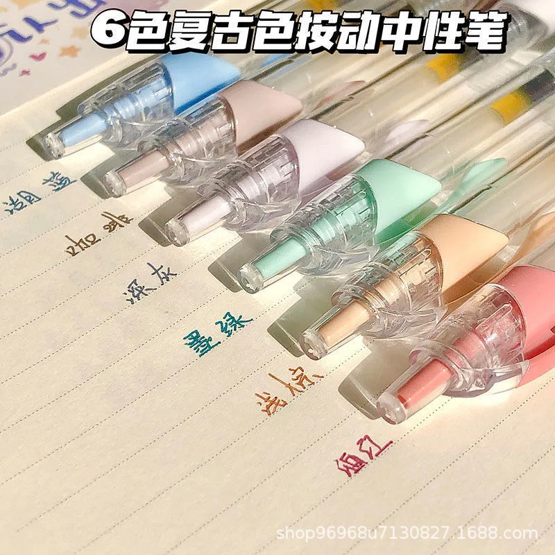 ปากกามาร์กเกอร์เจล-0-5-มม-6-สี-เครื่องเขียน-สําหรับนักเรียน-สํานักงาน