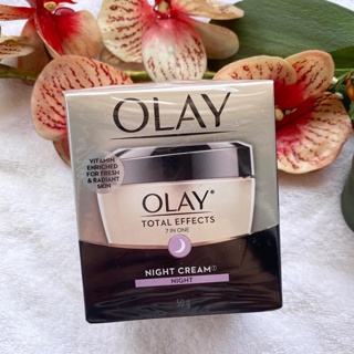 50 g. ผลิต 11/22 Olayโอเลย์ โททัล เอฟเฟ็คส์ 7 อิน 1 ไนท์ ครีม Total Effects 7 In One Night Cream กล่องดำ