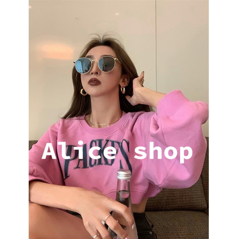 alice-เสื้อครอป-เสื้อสเวตเตอร์คอกลมแขนยาว-ย้อนยุคอเมริกัน-2022-ใหม่-comfortable-สวย-beautiful-สบาย-as11143-36z230909