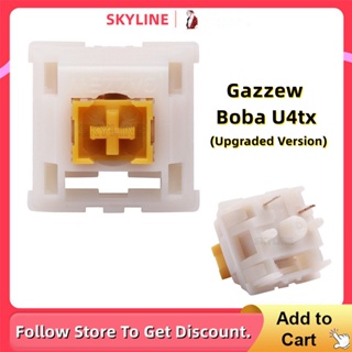 【พร้อมส่ง】Gazzew Boba U4t U4tx (สต็อก / ฮับ) (เวอร์ชั่นอัพเกรด) สวิตช์สัมผัส แบบครึ่งตัว กันฝุ่น สําหรับปรับแต่งคีย์บอร์ดเชิงกล 5pin 65g จัดส่งฟรี