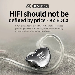 Kz EDCX หูฟังแบบไดนามิกแบบมีสายไฮไฟเบสสเตอริโอเกมเพลงหูฟังชนิดใส่ในหูหูฟังสปอร์ตชุดหูฟังตัดเสียงรบกวน