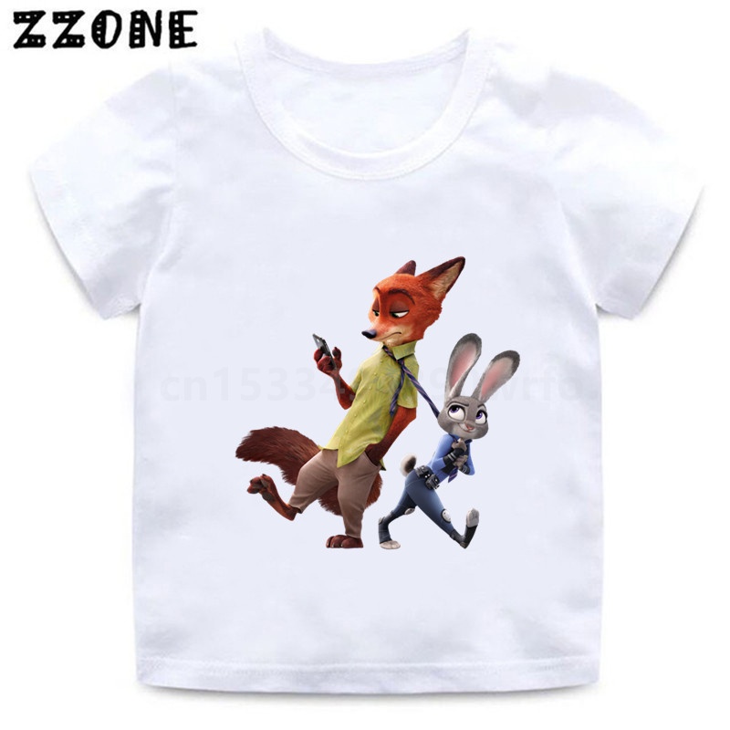 ใหม่-เสื้อยืดลําลอง-แขนสั้น-พิมพ์ลายการ์ตูน-zootopia-nick-wilde-judy-hopps-สําหรับเด็กผู้ชาย-ผู้หญิง-2022