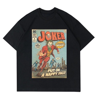 เสื้อยืดชายเสื้อยืดสีขาวเสื้อยืด ลาย Joker "DC COMICS" | เสื้อยืด ลายการ์ตูน VINTAGE COMICS DC | ชุดเสื้อผ้า ลายการ์ตูน