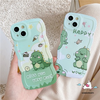 เคสโทรศัพท์มือถือ ลายการ์ตูนไดโนเสาร์ ชานมไข่มุก สําหรับ Oppo A17 A16 A15 A57 A78 A77s A54 A16K A17K A74 A95 A96 A12 A3s A5 A9 A5s A12E A7 A55 A16E Reno 8T 5 8 7 6 7Z 8Z A76 A16s F9 A53 A1K A52 เคสขอบคลื่น