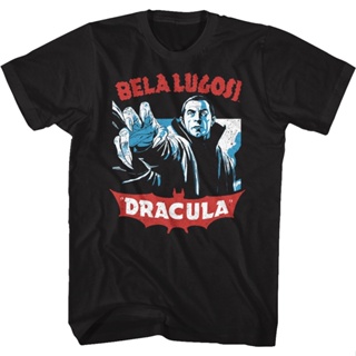 Dracula Illustration Bela Lugosi T-Shirt เสื้อคู่วินเทจ เสื้อเด็กหญิง เสื้อยืดแขนสั้น เสื้อ ยืด ผู้ชาย