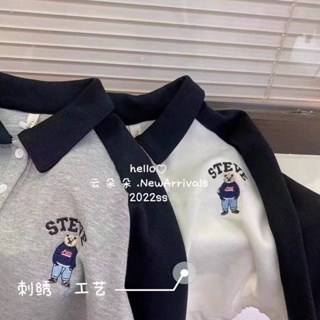 [Babycat] พร้อมส่ง ใหม่ เสื้อโปโล แขนยาว ปักลายการ์ตูน สไตล์เกาหลี ญี่ปุ่น ฤดูใบไม้ผลิ ฤดูใบไม้ร่วง สําหรับเด็กผู้ชาย 2022
