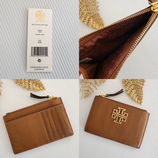 🎀 (สด-ผ่อน) กระเป๋าใส่บัตร สีดำ น้ำตาล 78566 TORY BURCH BRITTEN ZIP CARD CASE