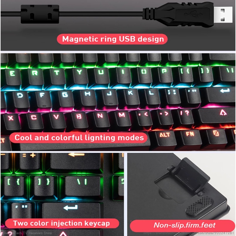 ภาพหน้าปกสินค้าLDD Gaming Mechanical Keyboard Blue Switch Anti-Ghosting 104 Keys RGB Backlit คีบอร์ดเกมมิ่ง จากร้าน ldd_3c.shop บน Shopee