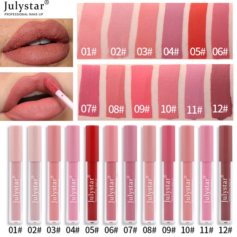 julystar-ลิปสติก-ลิปกลอส-เนื้อแมตต์กํามะหยี่-กันน้ํา-ติดทนนาน