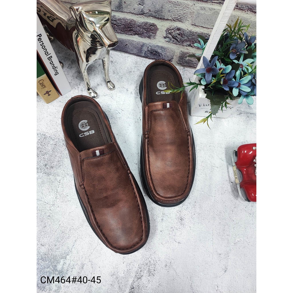 cm464รองเท้าหนังลำลองเปิดส้นทรงใหญ่มี3สีไซส์40-45