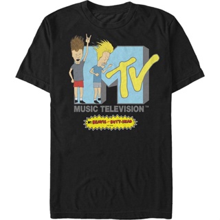 MTV Logo Beavis And Butt-Head T-Shirt เสื้อสีขาว เสื้อยืดสไตล์เกาหลี