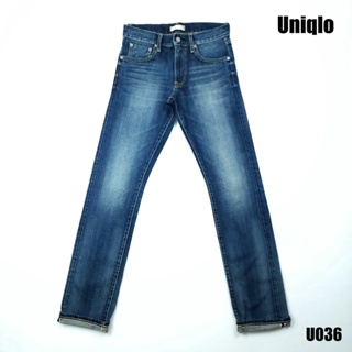 ยีนส์ Uniqlo Selvedge เอว 30 สภาพใหม่ สีฟอก เรียบหรู ขาเดฟ