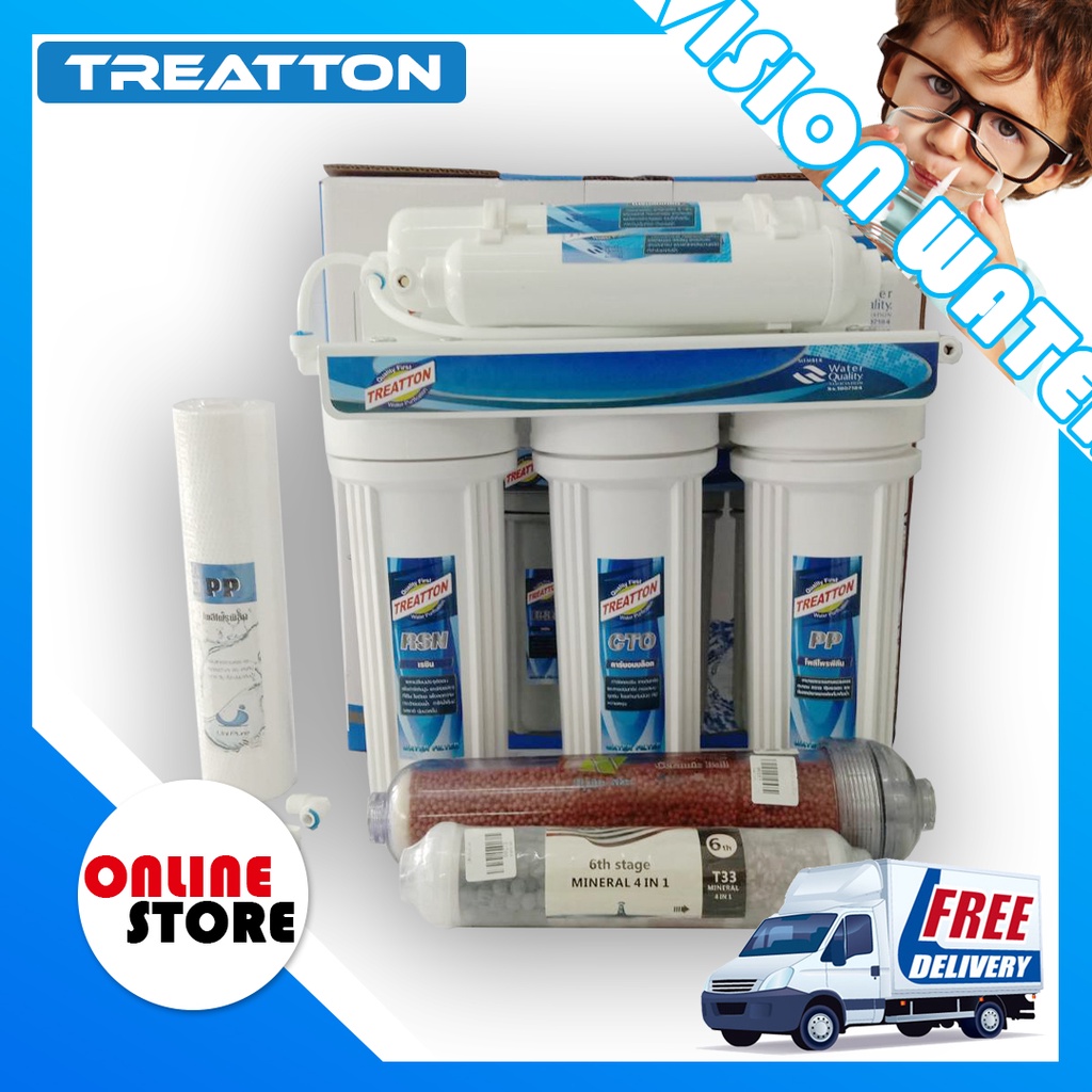 treatton-เครื่องกรองน้ำ-5-ขั้นตอน-ไส้กรองน้ำแร่-2-ขั้นตอน-พร้อมอุปกรณ์ครบชุด-แถมฟรีไส้กรองน้ำ-pp-5-micron-1-fitting