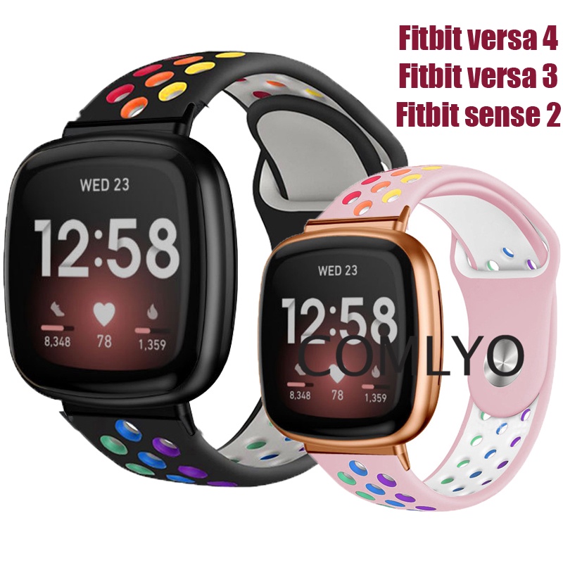 สายนาฬิกาข้อมือซิลิโคน-แบบนิ่ม-สีสันสดใส-สําหรับ-fitbit-versa-4-3-sense-2