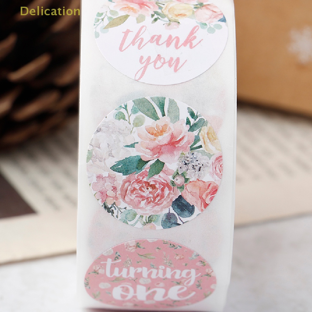 delication-สติกเกอร์ฉลาก-thank-you-ลายดอกไม้-สําหรับติดซีล-งานแต่งงาน-ปาร์ตี้-500-ชิ้น-1-ม้วน