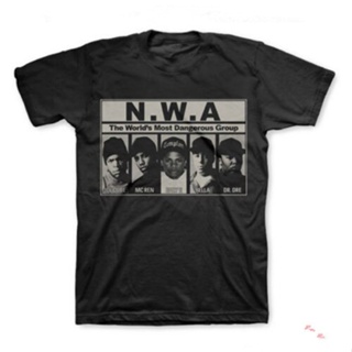 N.W.A NWA เสื้อยืดผู้ชายที่สุดในโลกอันตราย Group พิมพ์ Designs Tops Tees ผู้ใหญ่ผ้าฝ้าย T เสื้อยูโรขนาด S-3XL