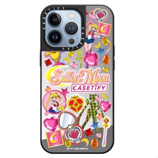 Casetify Sailor Moon เคสโทรศัพท์ซิลิโคน ลายการ์ตูนเซเลอร์มูน มีกระจก สําหรับ iPhone 7 8 Plus X XS XR 11 12 13 Pro Max SE 2022