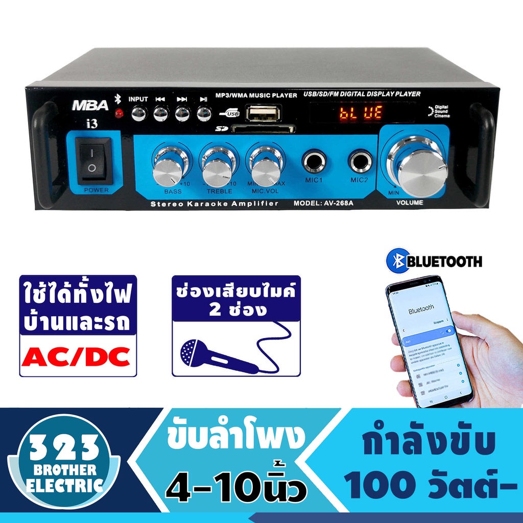 แอมป์ขยายเสียง-i3-เพาเวอร์แอมป์-พาวเวอร์แอมป์-power-amp-แอมป์บ้าน-เครื่องขยายเสียง-amplifier-323brother-electric