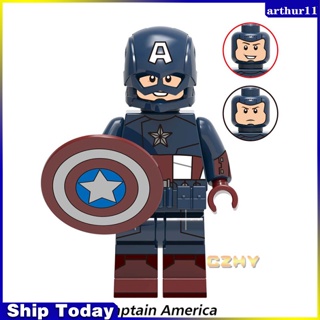 Arthur Captain America Lego Minfigure Iron Man Chitauri Loki Black Widow Thor Hawkeye Avengers บล็อกตัวต่อ 4 ชิ้น สําหรับเด็ก