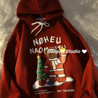Dailyart เสื้อกันหนาว เสื้อคริสมาสต์ ฟชั่นส ไตล์เกาหลี สีแดง รูปแบบใหม่ บรรยากาศของวันหยุด NOV2604