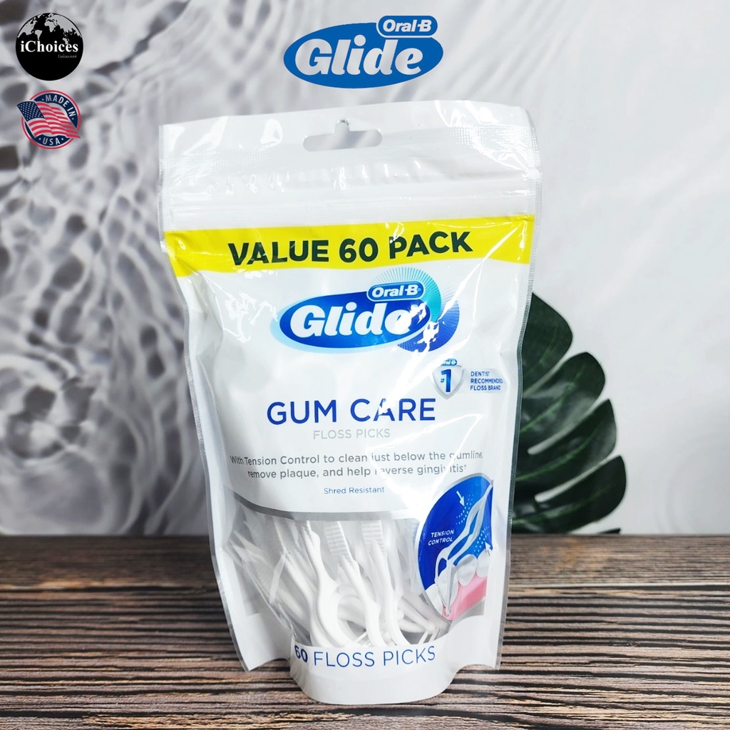 [OralB] Glide Gum Care Floss Picks 60 Count ไหมขัดฟัน ออรัลบี ไกลด์ กัม แคร์ Shopee Thailand