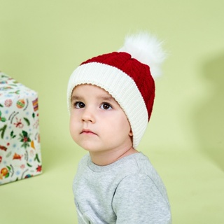 หมวกคริสต์มาส ผ้าวูลถักนิตติ้ง เหมาะกับเทศกาลปีใหม่ สําหรับผู้ใหญ่ 2023