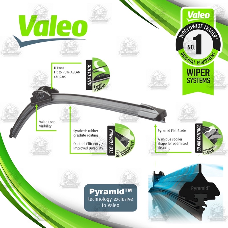 VALEO FIRST MULTI CLIP ใบปัดน้ำฝน คู่หน้า ก้านอ่อน ขนาด 19”+24” สำหรับ ...