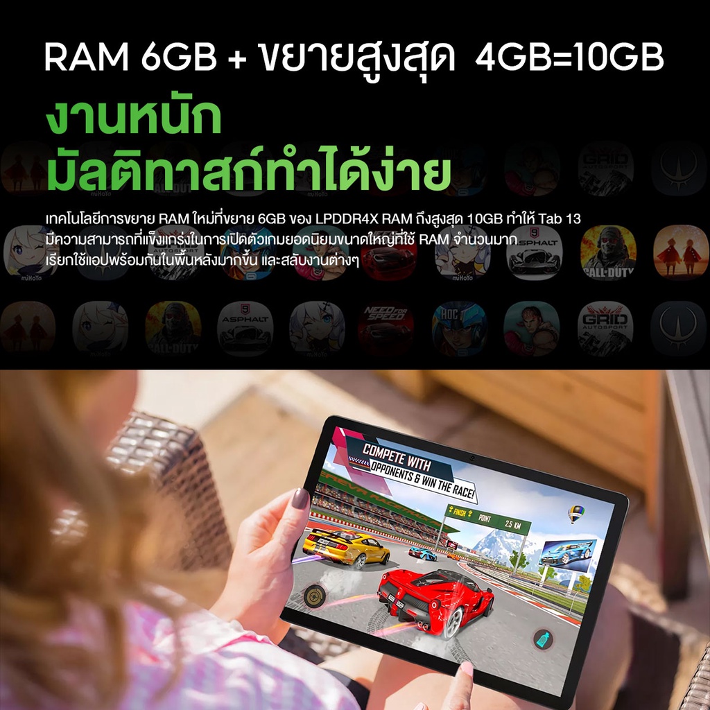 blackview-tab-13-tablet-แท็บเล็ตพีซี-4g-wifi-แท็บเล็ต-จอแสดงผล10-1-นิ้ว-ram6-4gb-rom128gb-android-12-ความแบตจุ-7280mah
