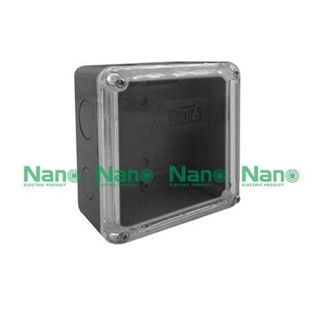 NANO Electric® NANO-202CB กล่องกันน้ำพลาสติก ฝาใส ขนาด W109.50xH109.50xD59.80 mm (JUNCTION BOX IP65) สีดำ
