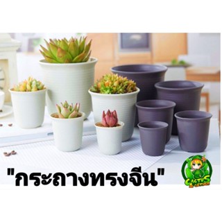 (รหัสDRB) กระถางทรงจีนทรงสูง กระถางแคคตัส กระบองเพชร