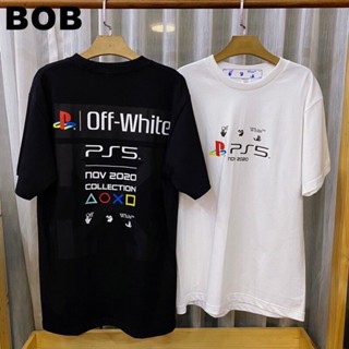 Off White เสื้อยืดแขนสั้น Unisex เสื้อยืดฤดูร้อนสตรีทแฟชั่นสำหรับผู้ชายและผู้หญิง