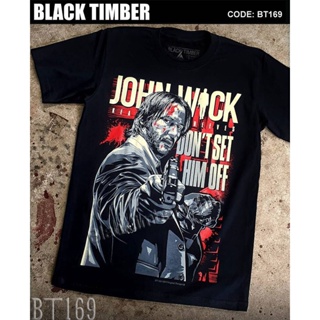 BT 169 John Wick Keanu Reeves เสื้อยืด สีดำ BT Black Timber T-Shirt ผ้าคอตตอน สกรีนลายแน่น S M L XL XXL