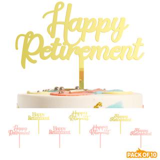 ป้ายอะคริลิค Happy Retirement สําหรับตกแต่งเค้กปาร์ตี้ 10 ชิ้น