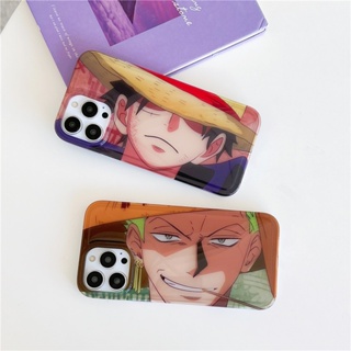 เคสโทรศัพท์มือถือ ป้องกันกระแทก ลายการ์ตูนอนิเมะ One Piece Luffy Zoro สําหรับ IPhone 14 Plus 11 12 13 14 Pro Max 14 Pro Max
