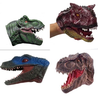 🤞ของเล่นหุ่นมือ🤞หุ่นมือไดโนเสาร์ ยางนิ่ม ของเล่นไดโนเสาร์ จูราสสิค แร็พเตอร์ ตุ๊กตาหุ่นมือไดโนเสาร์เหมือนจริง