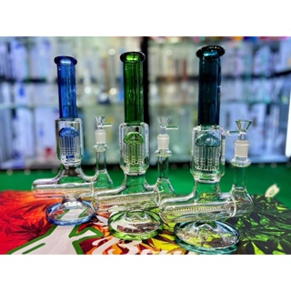 #พร้อมส่งในไทย M clear color 10 leg inline medium cross bong 18.8