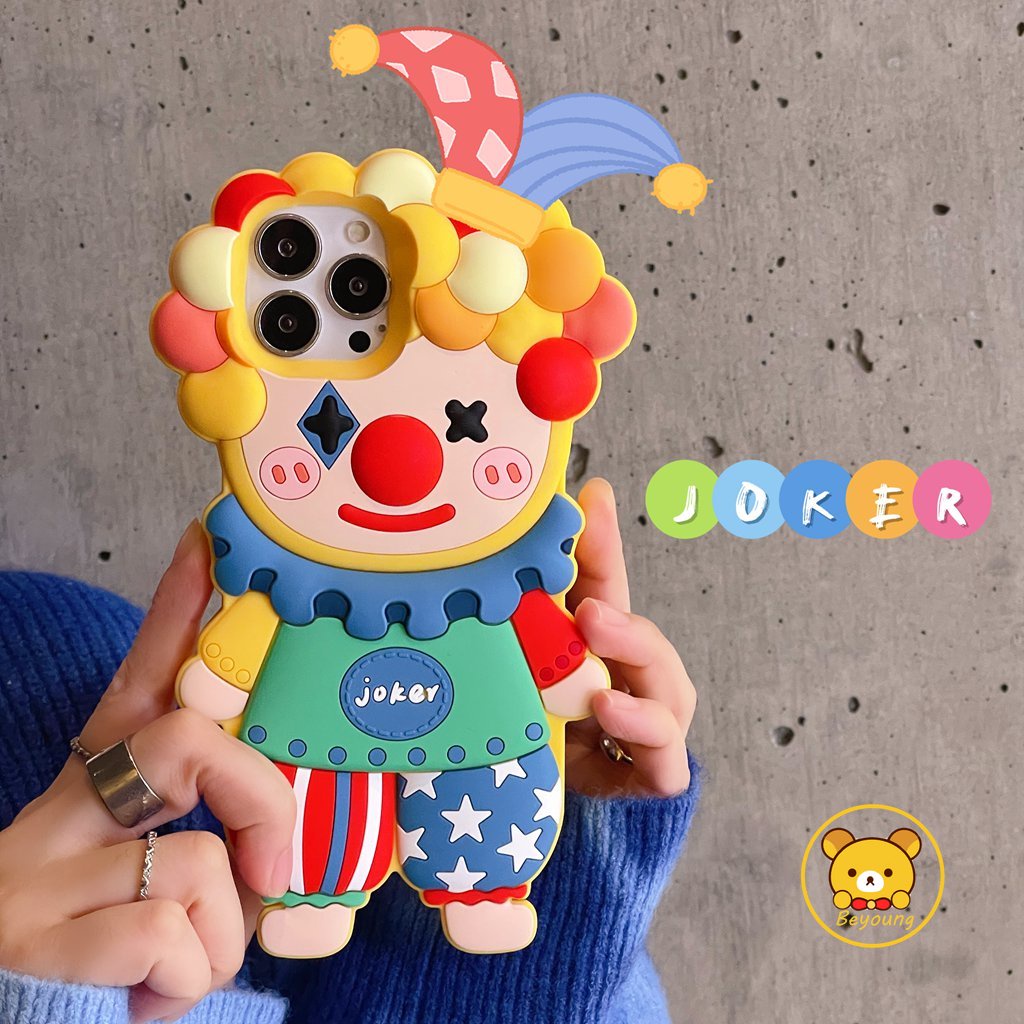 เคสโทรศัพท์มือถือ-ซิลิโคน-ลายตัวตลก-joker-น่ารัก-ตลก-สามมิติ-สําหรับ-iphone-14-pro-max-13-12-pro-max-iphone-11