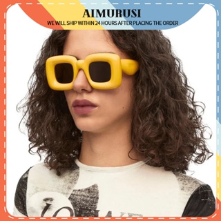 (AIMURUSI) ใหม่ แว่นตากันแดด กรอบสี่เหลี่ยม แบบเป่าลม ขยายได้ กัน UV400 สไตล์ยุโรป และอเมริกา สําหรับผู้ชาย และผู้หญิง
