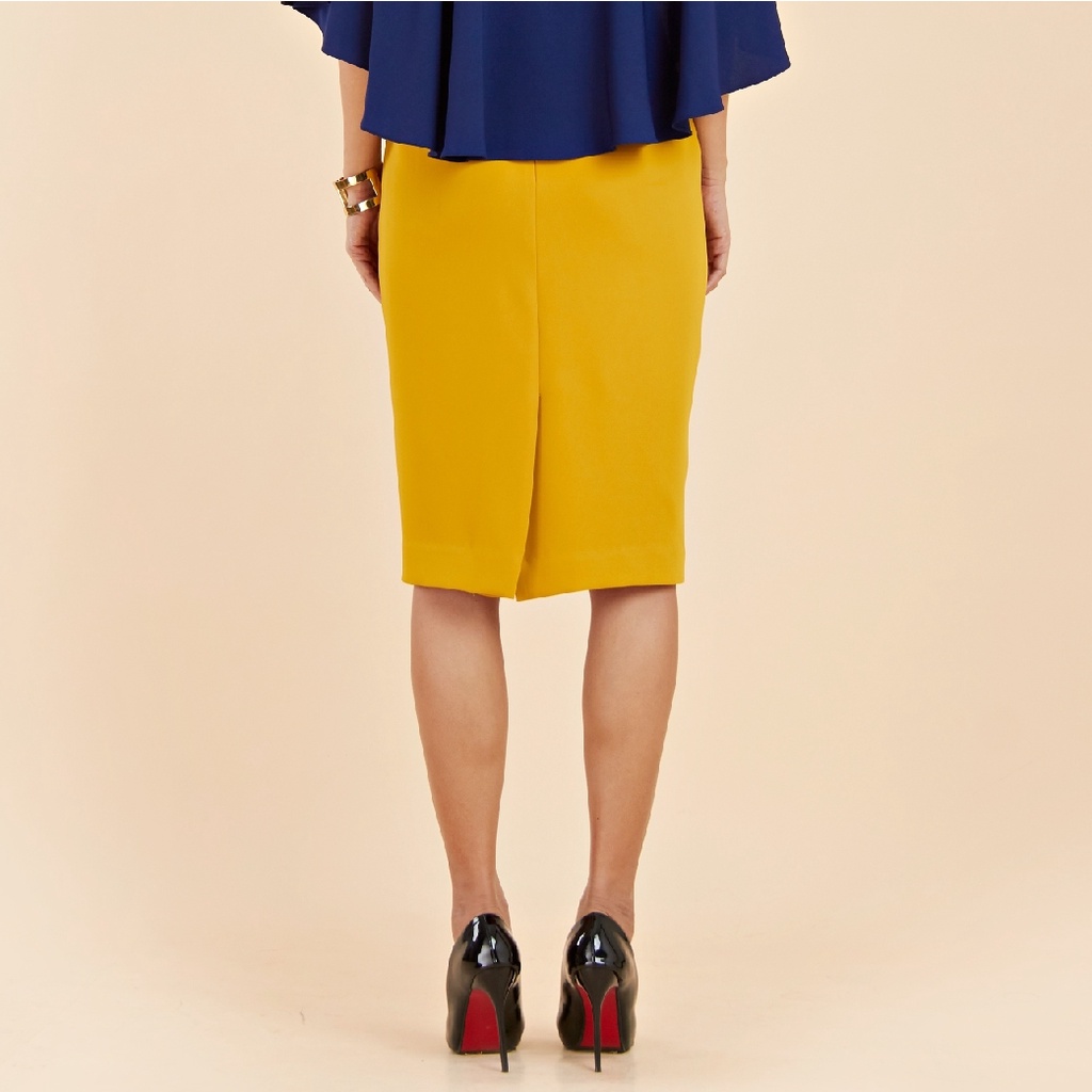 lofficiel-skirt-กระโปรงทรงดินสอ-คลาสสิกสไตล์-สีเหลือง-ลอฟฟิเซียล-fs4sdy