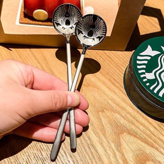 【AG】Coffee Mixing Spoon Round Shape Starbucks 304 Stainless Steel Long Handle Drinking Spoon