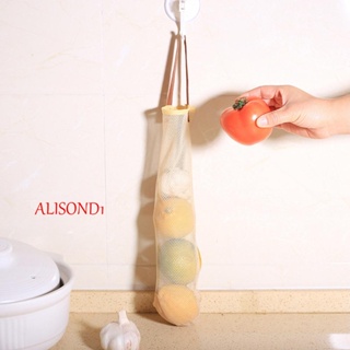 Alisond1 ถุงตาข่ายแขวน นํากลับมาใช้ใหม่ได้ ถุงเก็บของในครัว ถุงผลิตมันฝรั่ง ผลไม้ หัวหอม เป็นมิตรกับสิ่งแวดล้อม บ้าน ผัก ถุงจัดระเบียบ