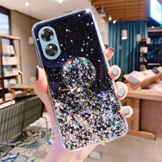 เคสโทรศัพท์มือถือ TPU แบบนิ่ม ลายกากเพชร มีป็อบอัพ สําหรับ OPPO A17K A17 4G A77S A77 5G A57 Reno8 Reno7 Pro Z Reno 8 8Z 8Pro 7 7Z 7Pro