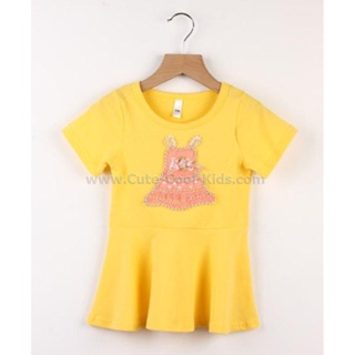 TSG-493 เสื้อยืดเด็กผู้หญิง สีเหลือง Size-100 (3-4Y)