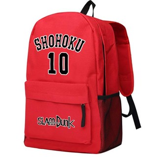 ♛ ♀❧✗ADDICKES Slam Dunk กระเป๋าเป้สะพายหลัง Sakuragi ถนนดอกไม้ Rukawa Maple กระเป๋านักเรียนนักเรียนกระเป๋าเป้สะพายหลังชา