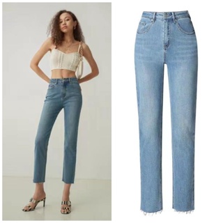 Queen-jeans แฟชั่นบาร์ มูลค่าการซื้อ ผ้ายืด คุณภาพดีกว่าราคา กางเกงยีนส์ผู้หญิงแฟชั่น เอวสูง ทรงเดฟสกินนี่ ปลายขารุ่ย